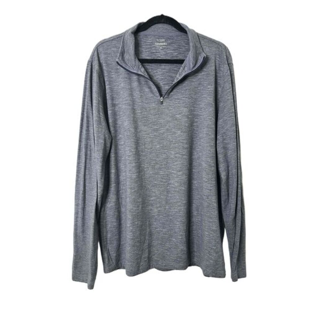 J.Crew Sweatshirt Mens Size Xl Heathered Blue Quarter Zip Collar